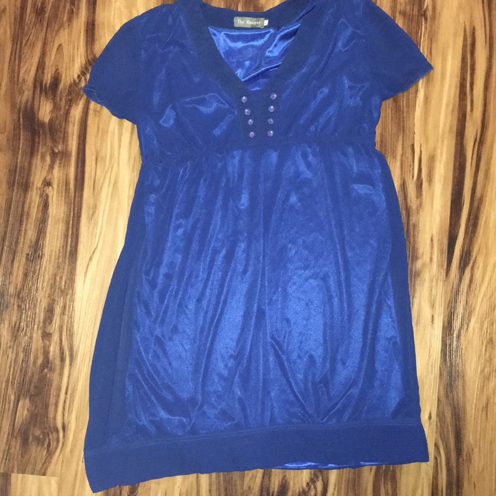 Sheer navy dress with satin lining